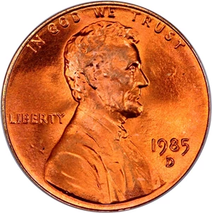 image for: 1985-D 1c PCGS MS67 RD