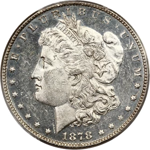image for: 1878 7TF $1 PCGS MS61 DMPL (R78, VAM-84 Line Under 8)