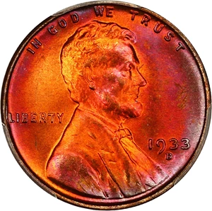 image for: 1933-D 1c PCGS/CAC MS67+ RD