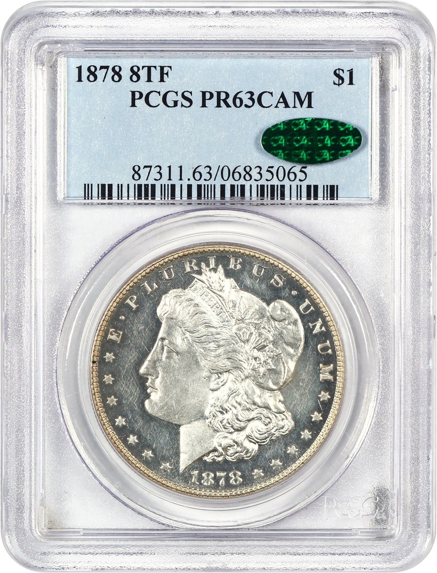 image for: 1878 8TF $1 PCGS/CAC Proof 63 CAM