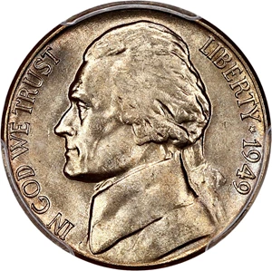image for: 1949-D/S 5c PCGS MS66