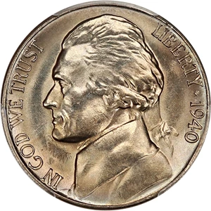 image for: 1940-S 5c PCGS MS66
