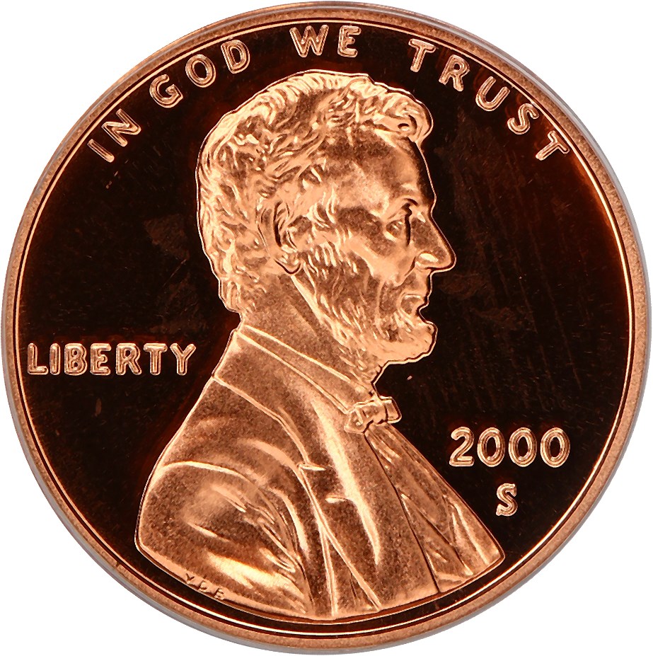 image for: 2000-S 1c PCGS Proof 67 RD DCAM