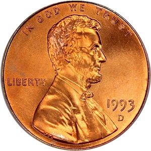 image for: 1993-D 1c PCGS MS68 RD