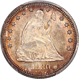 image for: 1880 25c PCGS MS62