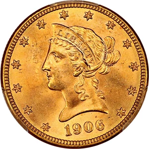 image for: 1906-D $10 PCGS/CAC MS65+ ex: Simpson-Hall