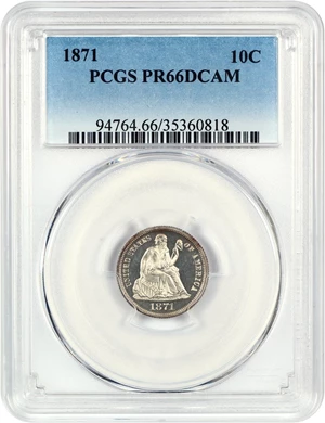 image for: 1871 10c PCGS Proof 66 DCAM