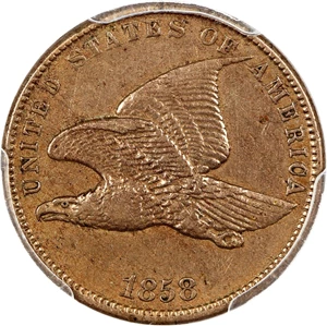 image for: 1858 Flying Eagle 1c PCGS VF Details (Cleaned, Small Letters)