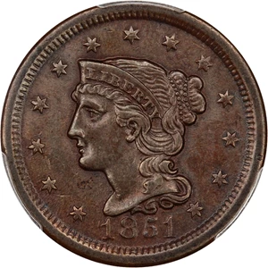 image for: 1851 1c PCGS XF Details (Cleaned)