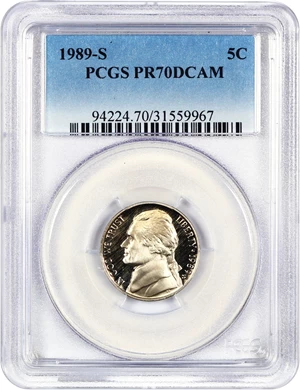 image for: 1989-S 5c PCGS Proof 70 DCAM
