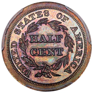 image for: 1845 1/2c PCGS Proof 65 BN (Restrike)