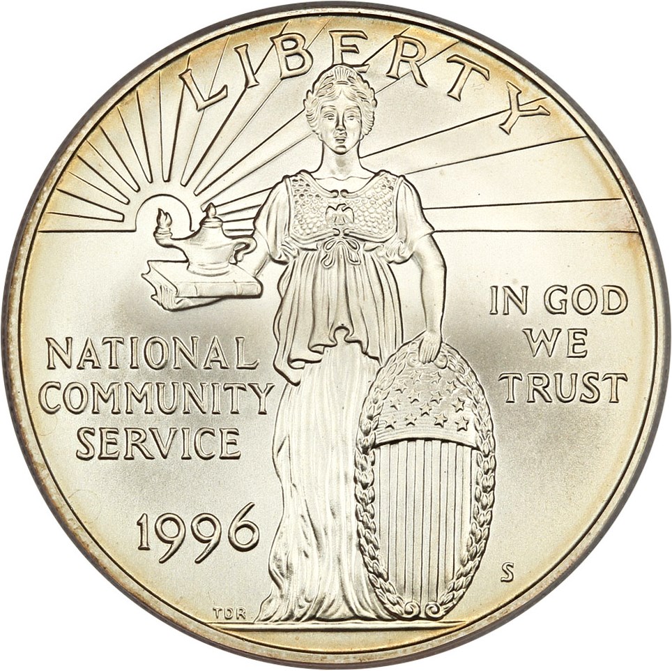 image for: 1996-S National Community Service $1 PCGS MS69