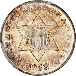 image for: 1852 3cS PCGS MS67