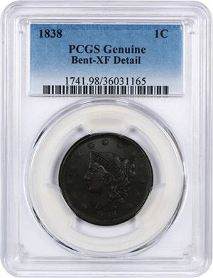 image for: 1838 1c PCGS XF Details (Bent)
