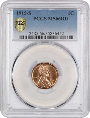 image for: 1915-S 1c PCGS MS66 RD