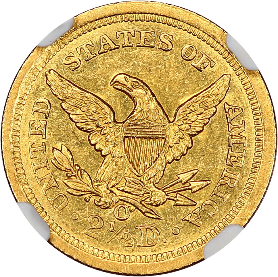 image for: 1843-O 2 1/2 NGC MS61 (Large Date)