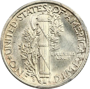 image for: 1925-D 10c PCGS AU58