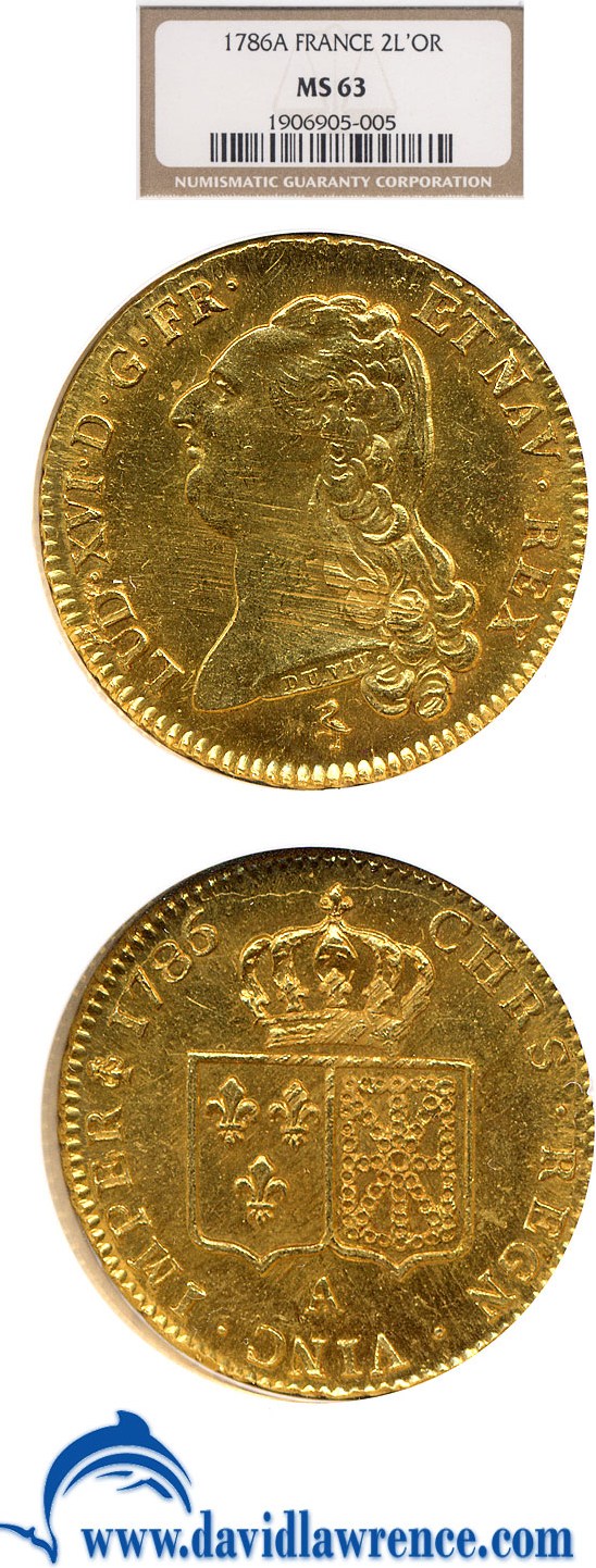 image for: France: 1786-A 2 Ld'Or  NGC MS63   