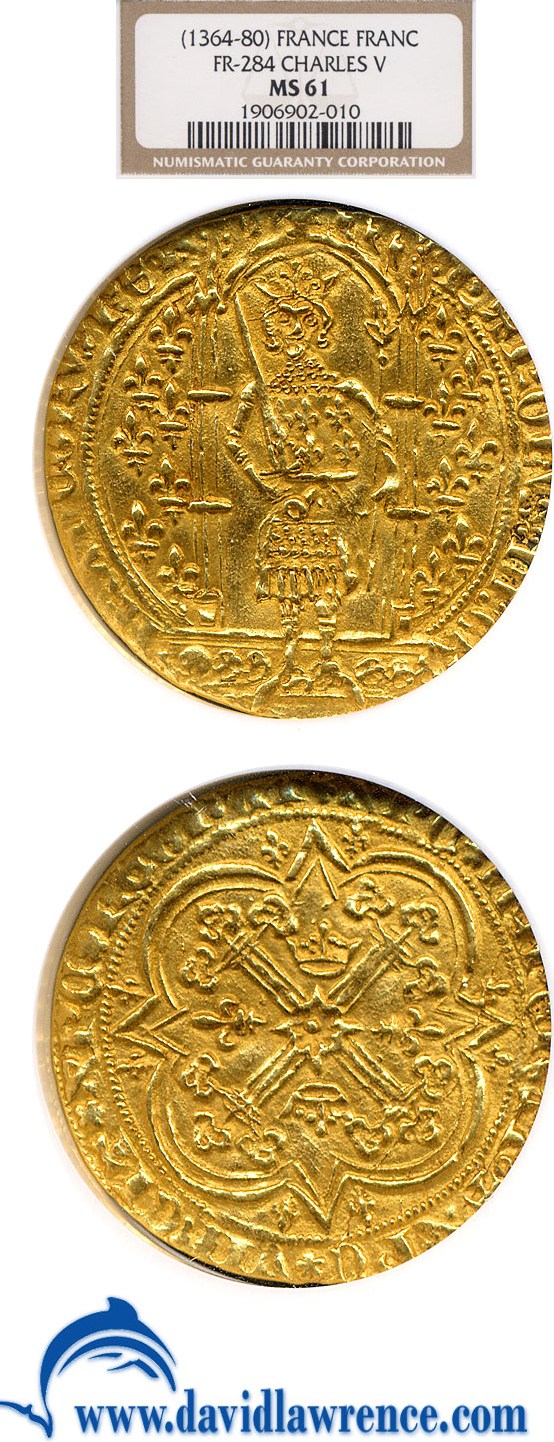 image for: France: (1364-80) 1 Fr Fr.284 NGC MS61 