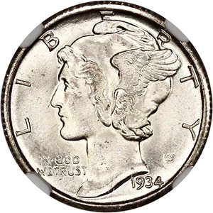 image for: 1934-D 10c NGC MS66