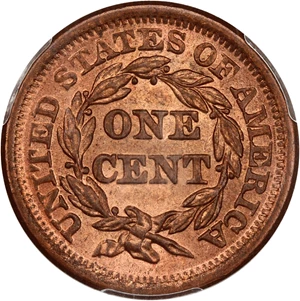 image for: 1850 1c PCGS MS64 RD