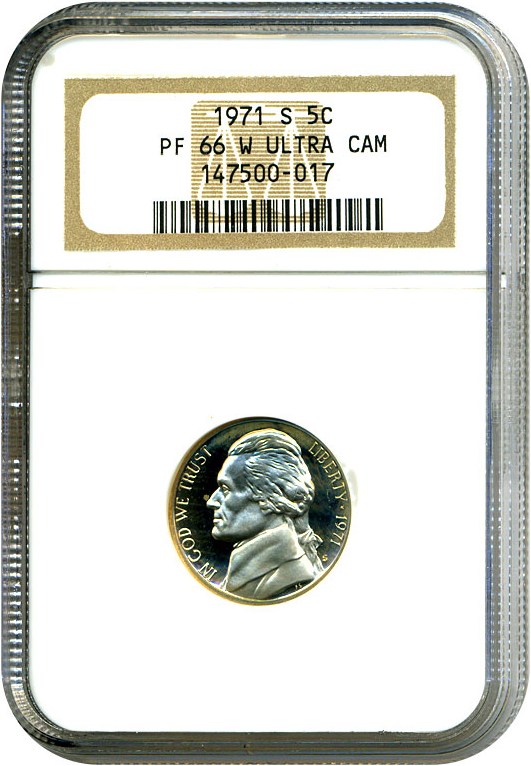 image for: 1971-S 5c  NGC Proof 66 UCameo