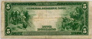 image for: FR. 871a 1914 Blue Seal $5 Federal Reserve Note Chicago PMG Very Fine 25