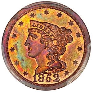 image for: 1852 1/2c PCGS/CAC Proof 66 RB (Restrike)