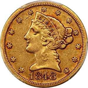 image for: 1848-D $5 PCGS/CAC XF40
