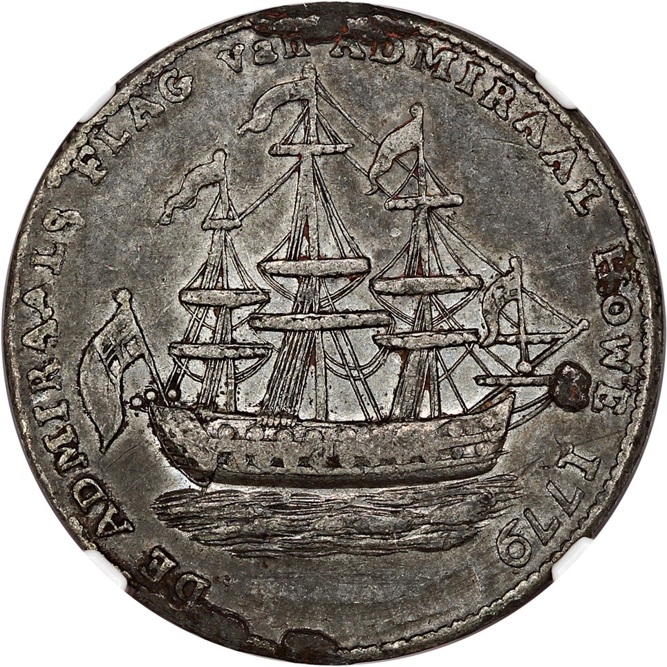 image for: 1779 Rhode Island Ship Pewter Token NGC XF45 (No Wreath)