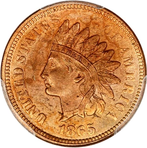 image for: 1865 1c PCGS UNC Details (Fancy 5, Questionable Color)