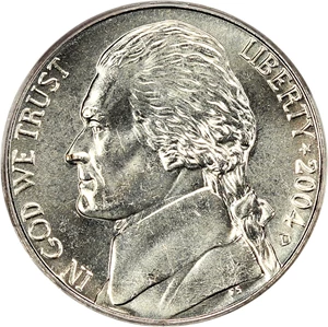image for: 2004-D Peace Medal 5c PCGS MS66
