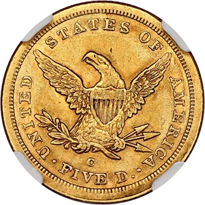 image for: 1843-C $5 NGC/CAC AU55