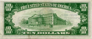 image for: FR. 1801-2 1929 Type 2 $10 Schenectady, New York PMG Very Fine 35 (Stains)