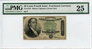 image for: FR. 1379 Fourth Issue Fractional Currency 50c PMG Very Fine 25