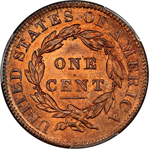 image for: 1834 1c PCGS MS64 RB (Small 8, Large Stars, Medium Letters)