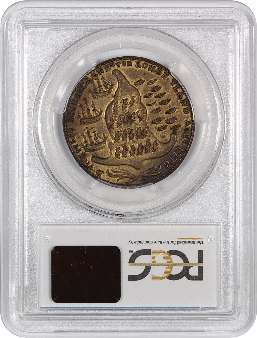 image for: 1779 Rhode Island Ship Token PCGS MS63 (Wreath Below, Brass)
