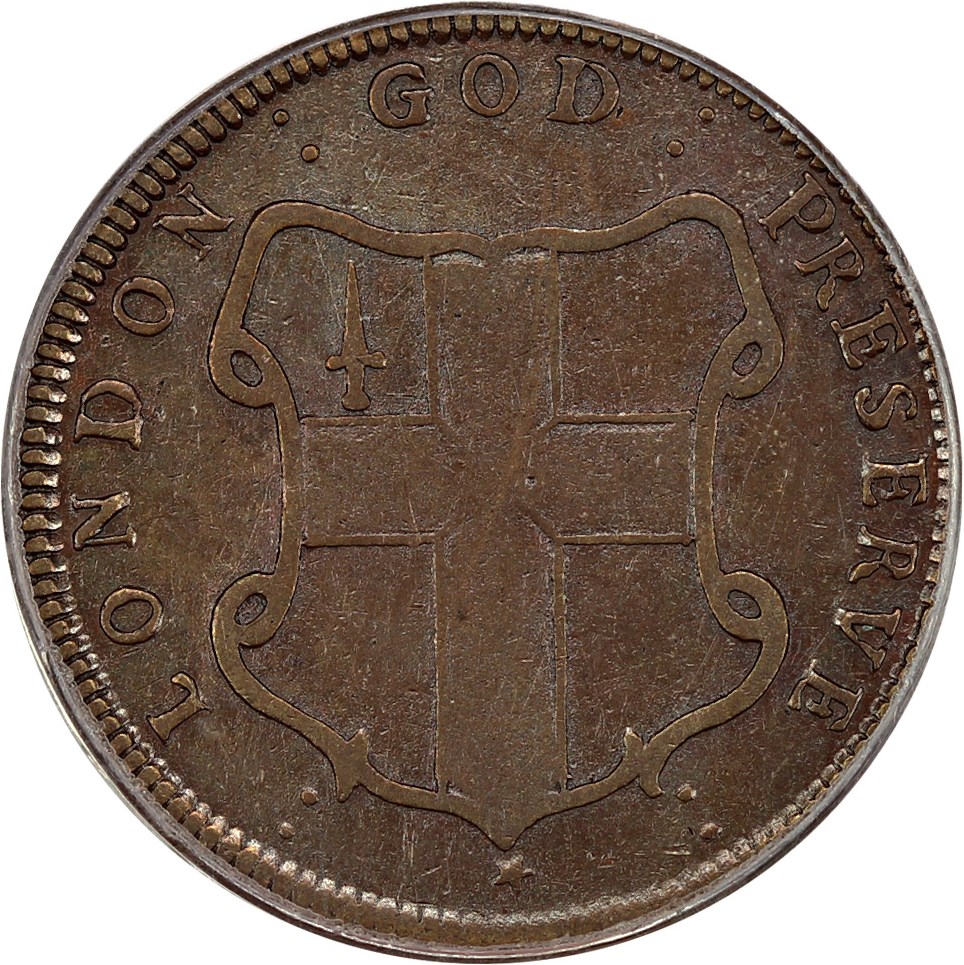 image for: Elephant LONDON 1/2 P PCGS/CAC XF40 (Diagonals)