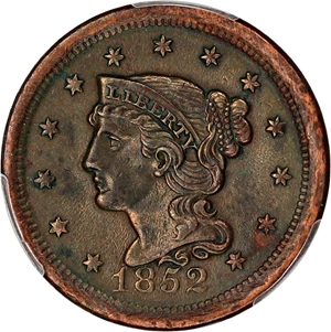 image for: 1852 1c PCGS AU Details (Cleaned)