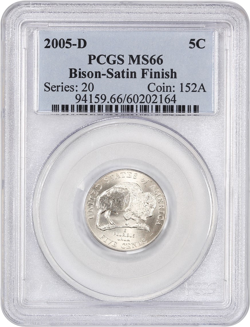 image for: 2005-D Bison 5c PCGS MS66 (Satin Finish, Special Mint Set)