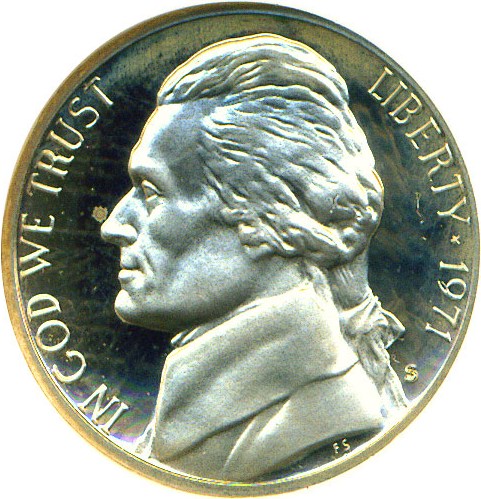 image for: 1971-S 5c  NGC Proof 66 UCameo