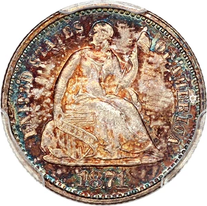 image for: 1871-S H10c PCGS/CAC MS65