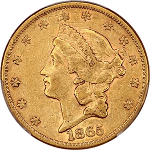 image for: 1865 $20 PCGS/CAC XF45