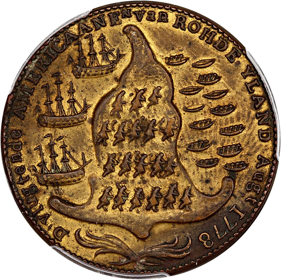 image for: 1779 Rhode Island Ship Token PCGS MS63 (Wreath Below, Brass)