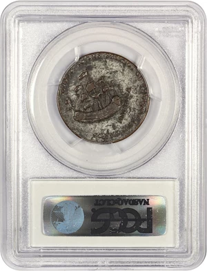 image for: 1766 Pitt Halfpenny PCGS XF40 (Silvered)