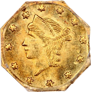image for: 1856 Cal. Gold 25c PCGS MS64 (BG-111)