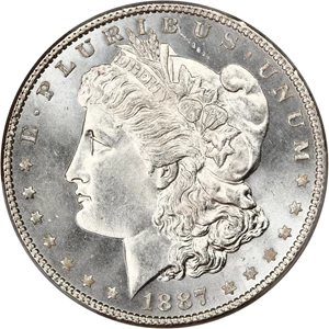 image for: 1887/6 $1 PCGS MS66