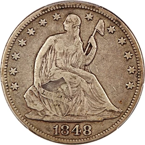 image for: 1848 50c PCGS VF20