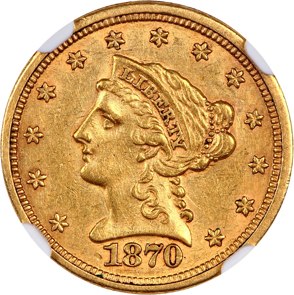 image for: 1870-S 2 1/2 NGC AU55