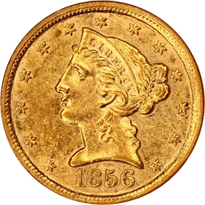 image for: 1856-C $5 NGC AU58